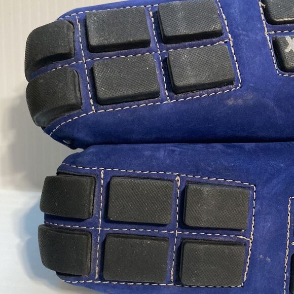 MERCANTI Fiorentini Nubuck Driving Shoes Blue Leather Loafers Womens 9B - Picture 9 of 14